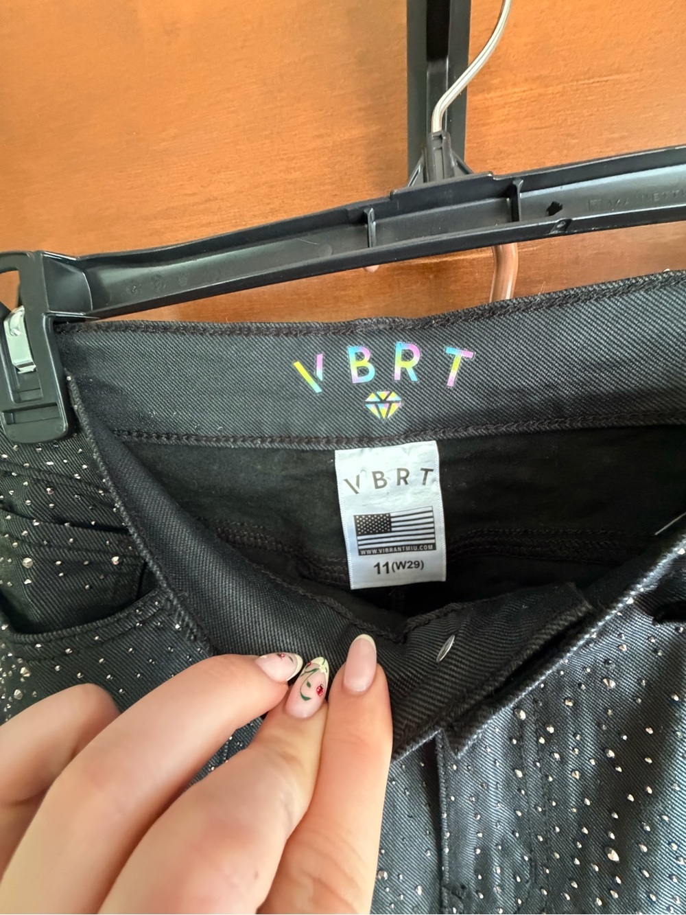 VIBRANT MIU BLACK DENIM RHINESTONE VEST AND JEANS ✨ - Picture 6 of 10